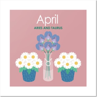 April Birth Flowers Posters and Art